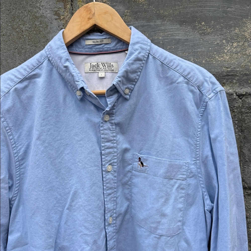 Jack Wills button down shirt slim fit large oxford blue